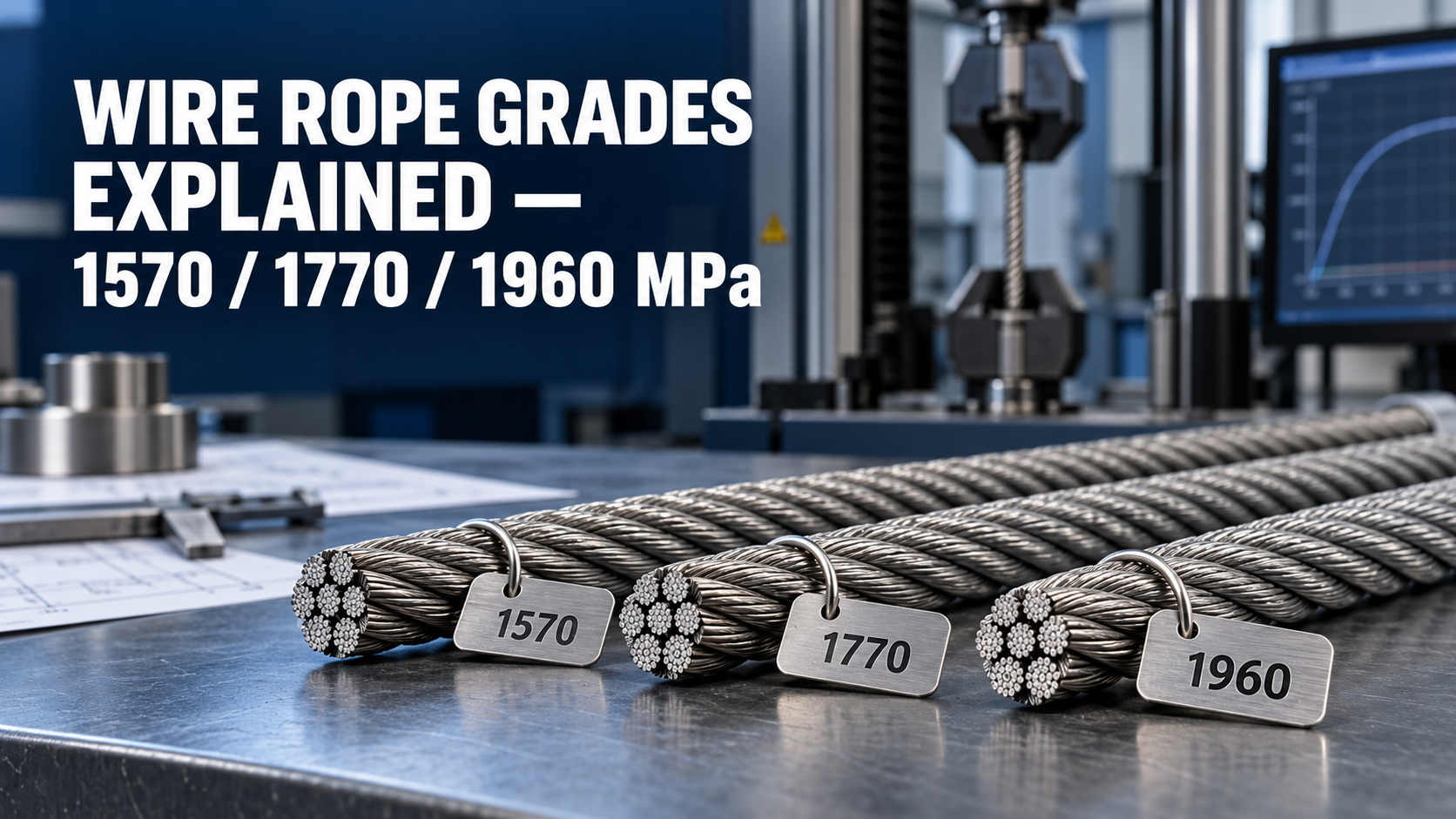 wire rope tensile grades 1570 1770 1960 MPa conversion to G180 G200 and IPS EIPS